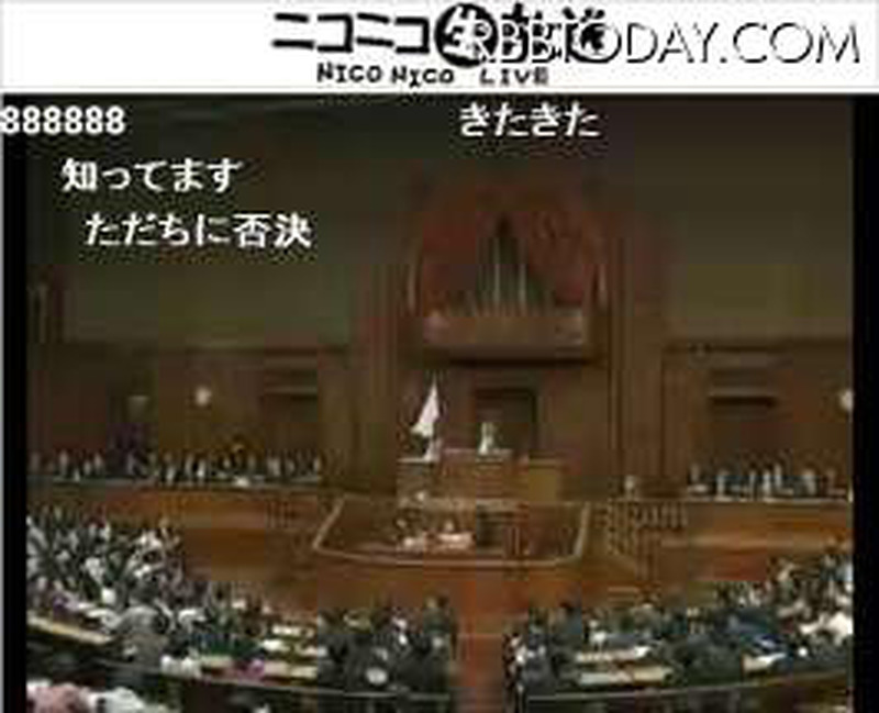 ニコニコ生放送による国会中継の様子