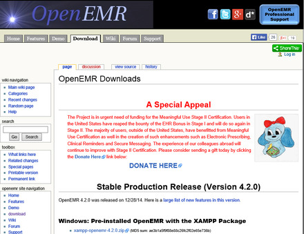 OpenEMR Projectによるバージョンアップ情報