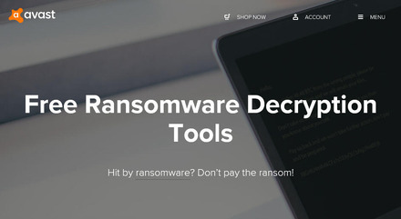 Avast 「Free Ransomeware Decryption Tools」サイト