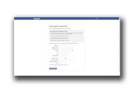 偽Facebook のセキュリティページ