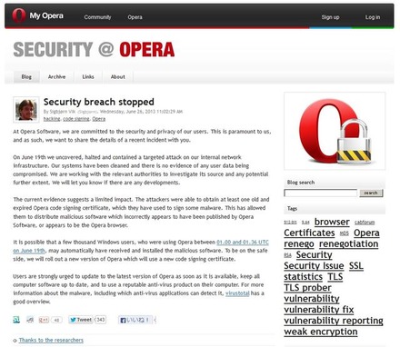 Operaセキュリティグループによる発表