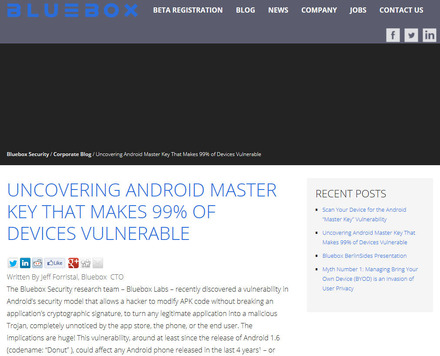 米国のモバイルセキュリティ企業Blueboxによる発表