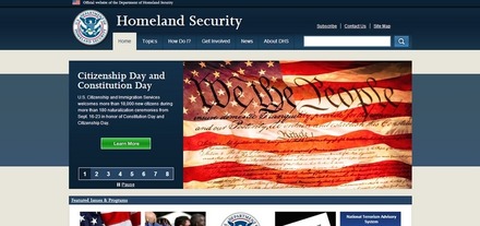 米国土安全保障省webサイト