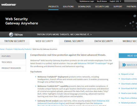 Websense「TRITON Unified Security Center」のサイト