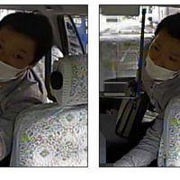 本来は運転手の動向を記録するための車内用ドライブレコーダーだが、後席の客の姿も捉えることもできる（画像は警視庁が公開しているタクシー強盗事件の被疑者画像）。