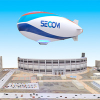 広域エリアの防犯対策用として自律型飛行船の試作機を開発、2016年中の実用化を目指す(セコム) 画像