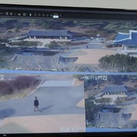 板門店の軍事境界線エリアに設置された監視カメラ映像