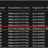 図 3：esxcli software vib signature verify で確認される VIB アクセプタンスレベルの偽造の例