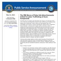 FBI 注意勧告（www.ic3.gov/Media/Y2023/PSA230522）