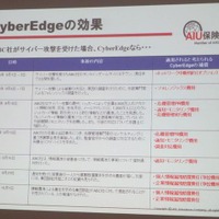 サイバー攻撃を受けた場合のCyberEdgeの効果。オプションのネットワーク中断特約に注目