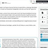 リリース（AKTUALISIERTES STATEMENT TOYOTA FINANCIAL SERVICES GERMANY/ TOYOTA KREDITBANK GMBH2）