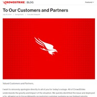 世界規模の障害発生 ～ CrowdStrike CEO ジョージ・カーツ 公式コメント 画像