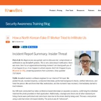 「公表に敬意を表したい」北朝鮮 IT 技術者をうっかり雇った KnowBe4 をブライアン・クレブスが称賛 画像
