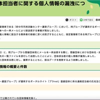 リリース（市民活動団体担当者に関する個人情報の漏洩について）