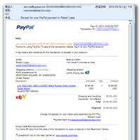 オンライン決済サービス「PayPal」を装う迷惑メール