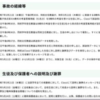 リリース（事故の経緯等）