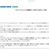 リリース（不正アクセスによる情報漏えいに関するお詫びとご報告（セキショウキャリアプラス））