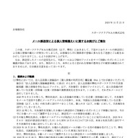 リリース（メール誤送信による個人情報漏えいに関するお詫びとご報告）