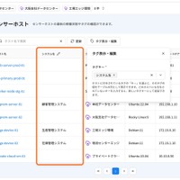 タグ表示、タグキー選択画面