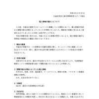 リリース（個人情報の漏えいについて）