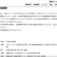 リリース（本件の対応経緯）