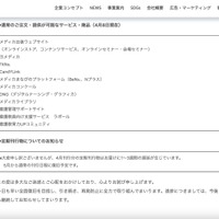 リリース（通常のご注文・提供が可能なサービス・商品（4月8日現在））