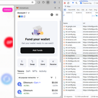 図9： 人気のある仮想通貨サイトを閲覧した際の拡張機能の動作分析