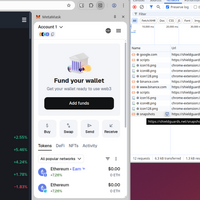 図10： 人気のある仮想通貨サイトを閲覧した際の拡張機能の動作分析(2)