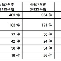 苦情についての類型別の件数（公的部門）