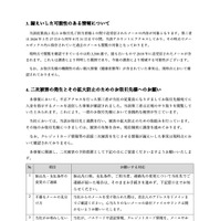 リリース（漏えいした可能性のある情報について）