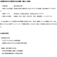 リリース（影響を受ける可能性がある情報（漏えい対象））