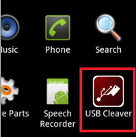 入手したサンプルを実行すると、USBCleaverという名前のアプリをデバイスにインストールする