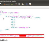 悪意のあるJavaScriptコードが含まれる感染したHTMLファイルの例