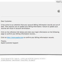 Appleのサポートをかたるフィッシングメール（The Mac Security Blog） 画像