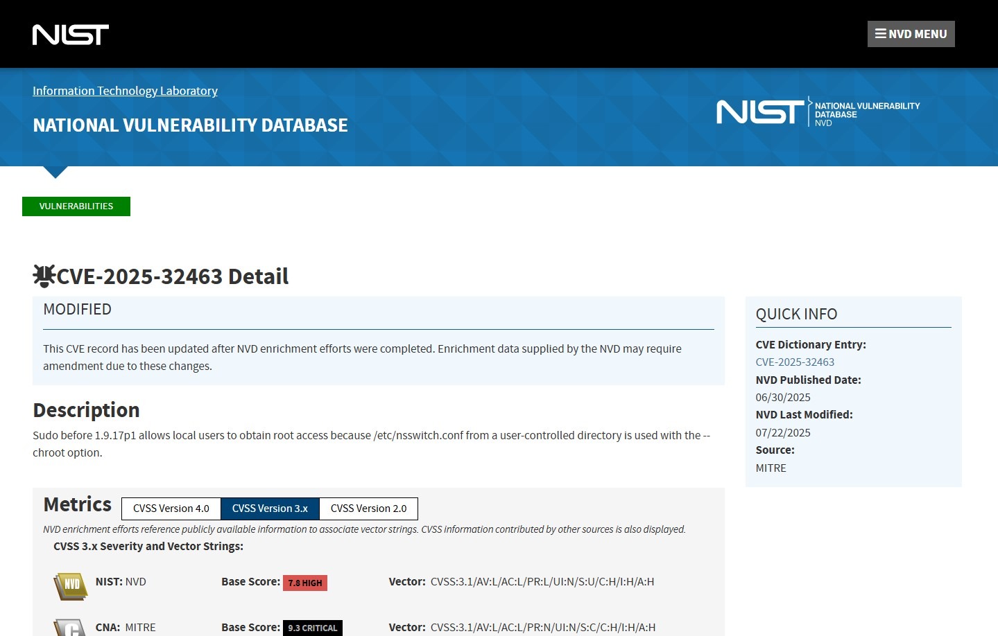 sudo における管理者権限の奪取が可能となるルートディレクトリ変更時