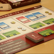 ゲーム用のボードと、インシデントが発生する「イベントカード」、インシデントに対応する「アクションカード」、資産とブランドを表す「コイン」