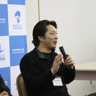 講演者3名のトークセッションにて 杉本真樹氏(神戸大学大学院 医学研究科 内科学講座 消化器内科学分野 特命講師)