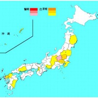 インフルエンザ流行レベルマップをホームページ掲載、10月22日以降増加が続く(国立感染症研究所) 画像