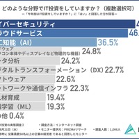 2024年 企業の IT 投資「サイバーセキュリティ」が 1 位に 画像