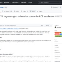 Kubernetes Ingress NGINX Controller における遠隔からの任意のコード実行につながる検証処理の不備（Scan Tech Report） 画像