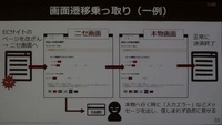 画面遷移をハイジャックして、情報を抜き取ったら正規決算処理に戻す
