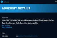 Netgear 社製複数製品にバッファオーバーフローの脆弱性（Zero Day Initiative）