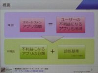 ユーザーにとって不利益となるアプリの分類