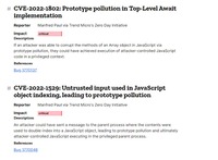 Mozilla Foundation の複数のソフトウェアに影響がある遠隔からの任意のコード実行につながる Type Confusion と Prototype Pollution の脆弱性（Scan Tech Report）