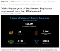 https://msrc.microsoft.com/blog/2023/11/celebrating-ten-years-of-the-microsoft-bug-bounty-program-and-more-than-60m-awarded/