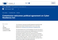 Political agreement on Cyber Resilience Act（https://ec.europa.eu/）