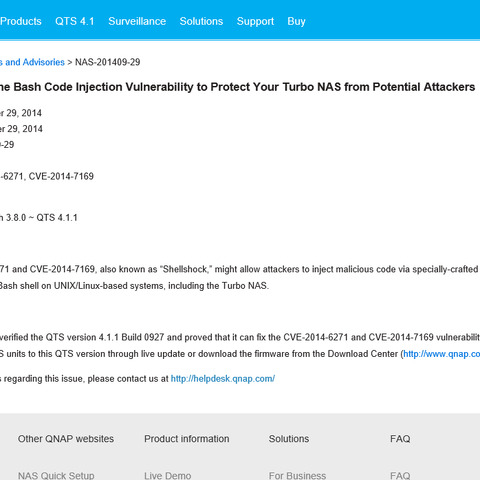 「QNAP QTS」にOSコマンドインジェクションの脆弱性（JVN） 画像