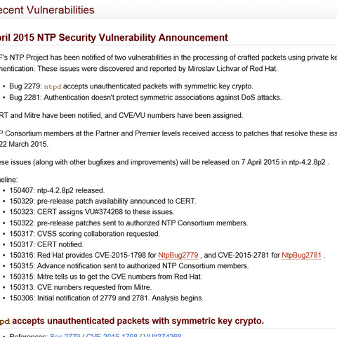 「ntpd」に複数の脆弱性、アップデートを呼びかけ（JVN） 画像