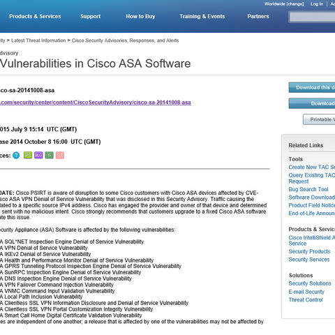 Cisco社製アプライアンス用ソフトに脆弱性、更新を強く呼びかけ（JPCERT/CC） 画像