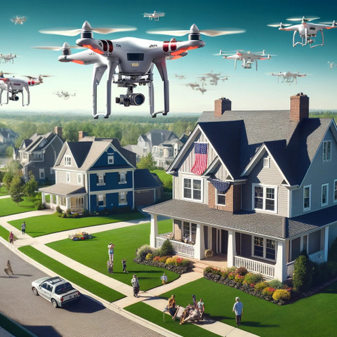 AI とドローン利活用最悪事例 ～ 米保険会社 住宅空撮し保険契約 猛烈却下 画像